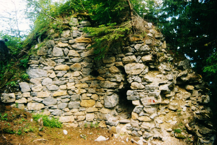 Sulzau-Friedberg: Mauerwerk der Ringmauer, Innenseite