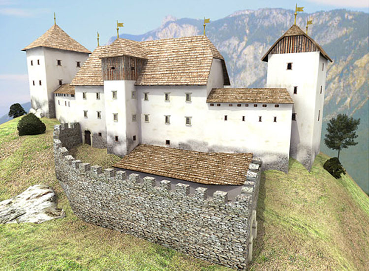 Straßfried: Rekonstruktion der Burganlage durch Iris Mairer
