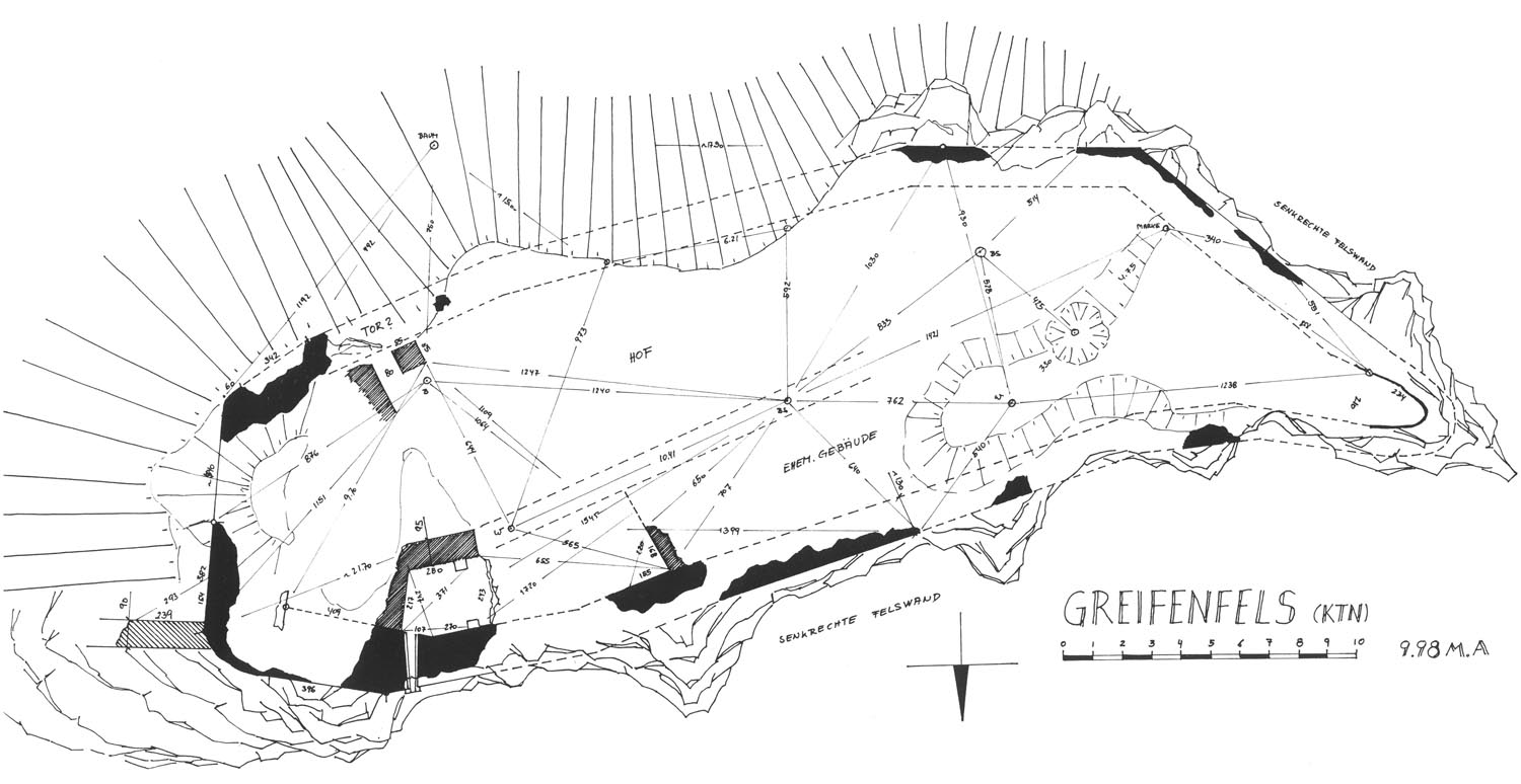 Greifenfels: Grundriss der Burganlage