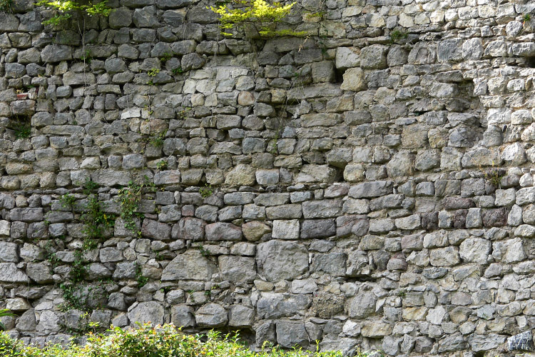 Plainburg: Mauerwerksstruktur an der Innenseite der nördlichen Ringmauer