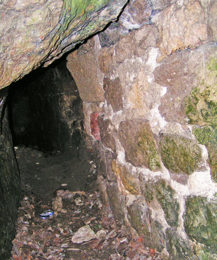 Rauhenstein: die kleine Grotte an der Hofseite des Palas