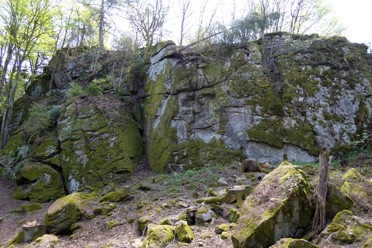 Rotenfels: Nordseite des Burgfelsens