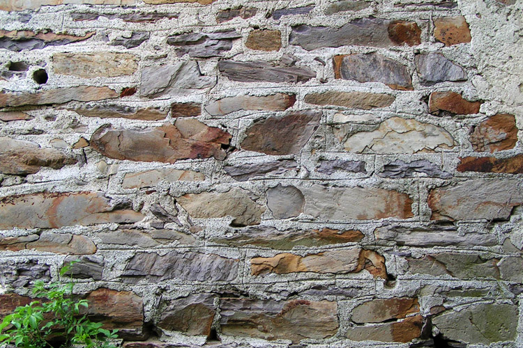 Schauenstein: verfugtes Mauerwerk der Ringmauer.