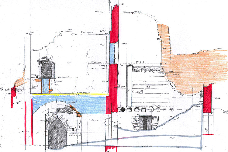 Schauenstein: Aufmass von Torturm, Kapelle und Wohntrakt mit Blockwerkstube.