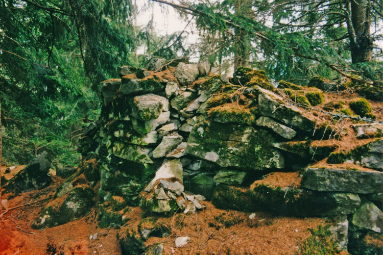 Salla-Klingenstein: Mauerrest am Bergkamm vor der Burg