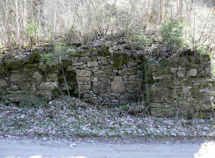 Klause Selzthal: Mauerrest an der Straße