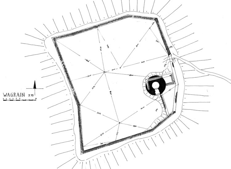 Wagrain: Grundriss der Burganlage, vor den Ausgrabungen (1998)