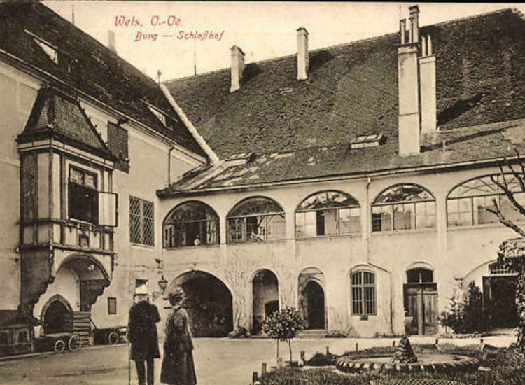 Wels auf einer Ansichtskarte um 1910