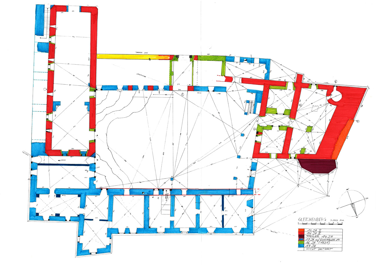 Schloss Gleichenberg: Grundriss und Baualterplan, 2003