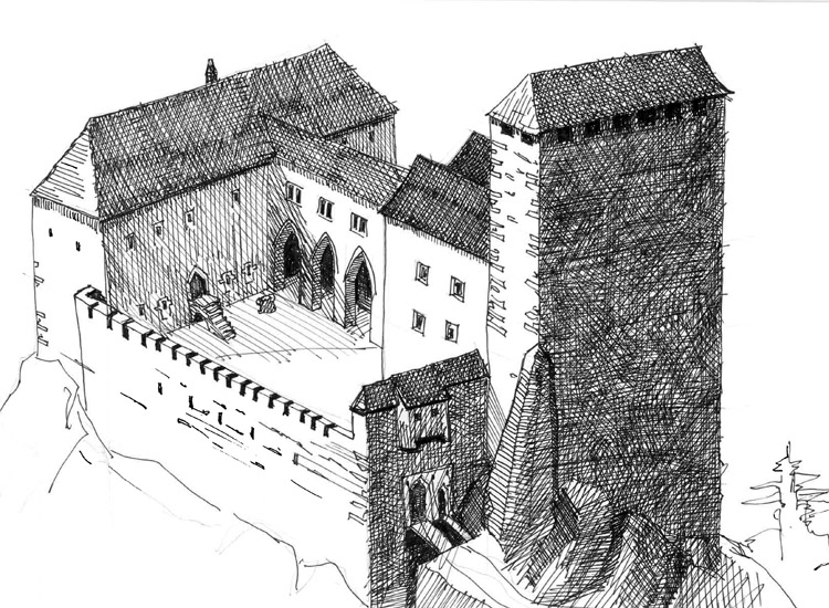 Gleichenberg Rekonstruktion  des  Zustandes um 1400 