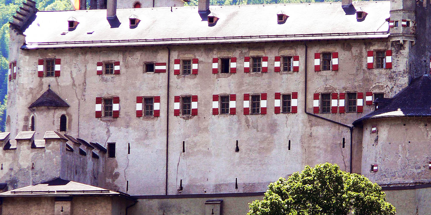 Hohenwerfen: Ostfassade des Saalbaus