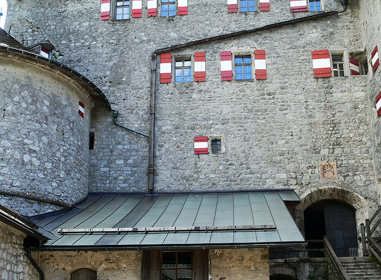 Hohenwerfen: nördliche Schmalseite des Saalbaus