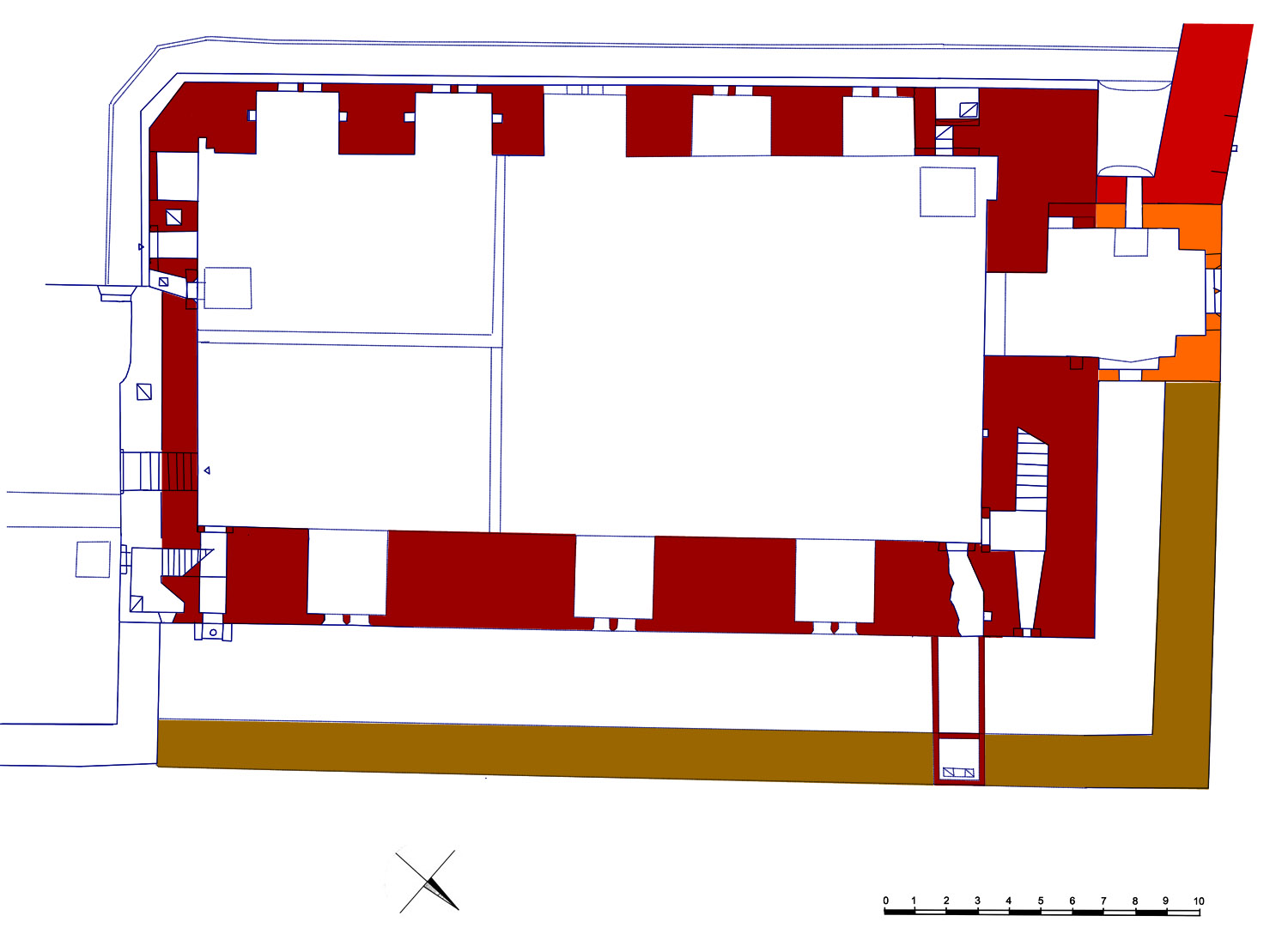 Schaunberg Palas: Grundriss 1. Obergeschoß, Rekonstruktionsversuch