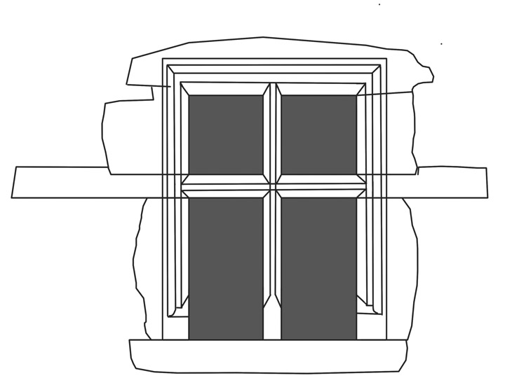 Schaunberg Palas: Kreuzstockfenster im 1. OG