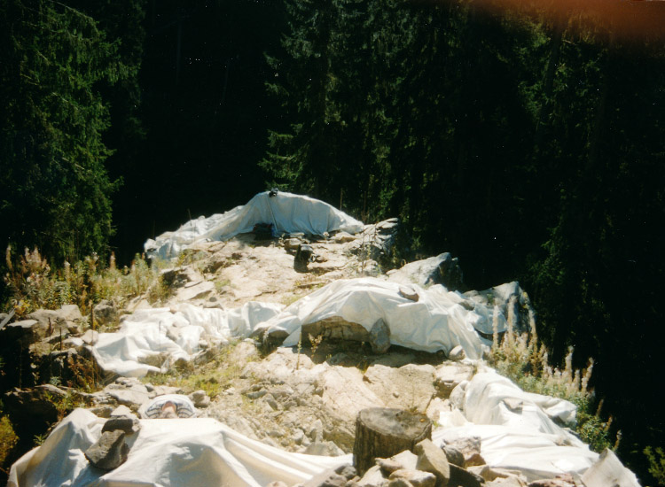 Edenvest: Das Burggelände während der Ausgrabungen, Foto 2002.
