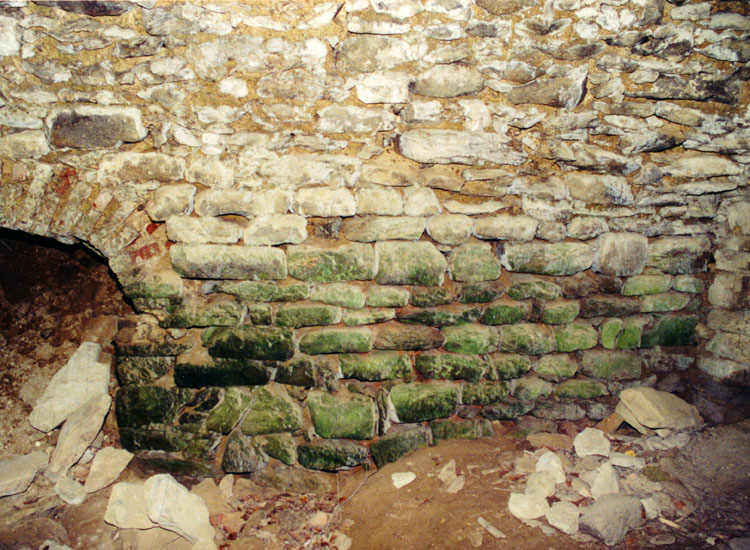 Falkenstein: romanisches Mauerwerk, im Keller 4, Foto 2003